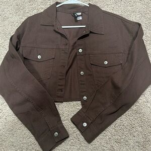 Brown crop Jean jacket